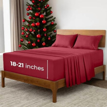 Draps extra profonds pour lit double (4 pièces) Collection Iconique – Luxe hôtelier, ultra doux et rafraîchissant, résistant aux plis, à la
