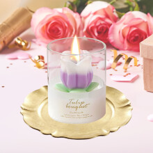 Bougie parfumée pour la maison, bougie d'aromathérapie romantique en forme de fleur pour la Saint-Valentin, idéale pour un dîner de Noël, un