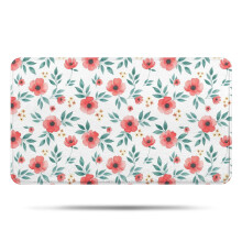 Pioneer badeværelsestæppe med blomsterprint, skridsikker mikrofibermåtte med gummibagside, blød 43x76 cm bademåtte, kompatibel med alle