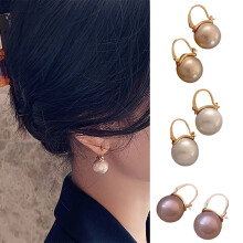 1 Pair Women Earrings Faux Exquisite Imitation Pearl Dangle Drop Earrings Studs Earrings for Outdoor