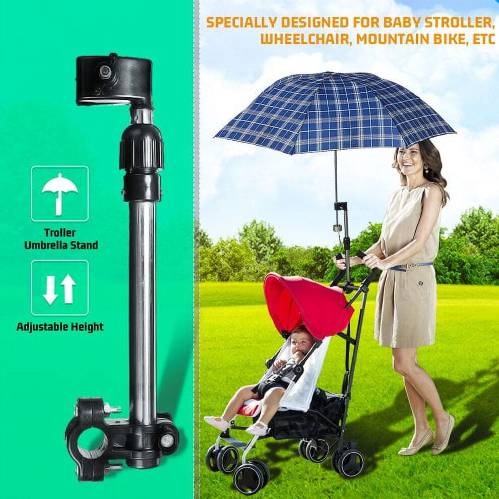 Black Pengxiang Adjustable Umbrella Mount Holder Â Wrench-Free Clamp For Wheelchairs, Walkers, Rollators, Bikes, Prams, Strollers (Black)