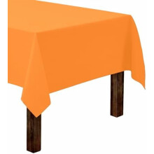 Toalha de mesa retangular laranja de 152 x 213 cm para mesa de 1,5 m – Resistente e lavável – Ideal para buffets, casamentos, festas e chás de