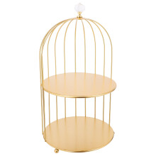 FRCOLOR 2-Tier Golden Birdcage Cupcake Stand for Wedding & Vintage Dessert Display – Compatible with Standard Cupcakes