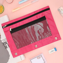 3-Ring Pencil Pouch under $5! Transparent PVC Zipper Case, Large Capacity – Compatible with standard 3-ring binders