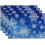 Tischsets mit Schneeflockenmuster in Winterblau, Leinen, 4er-Set 1