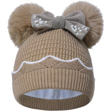 Winter Hat for Kids Toddler Children, Girls Beanie with Double Pom Pom Warm Fleece Lined, Girls Accessories Knit Beanies Cap