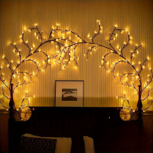 Rattan Wall Light USB Powered 96 LED 8 Modes