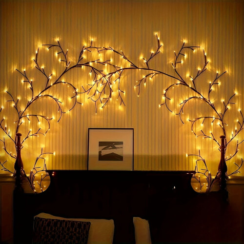 Rattan Wall Light USB Powered 96 LED 8 Modes