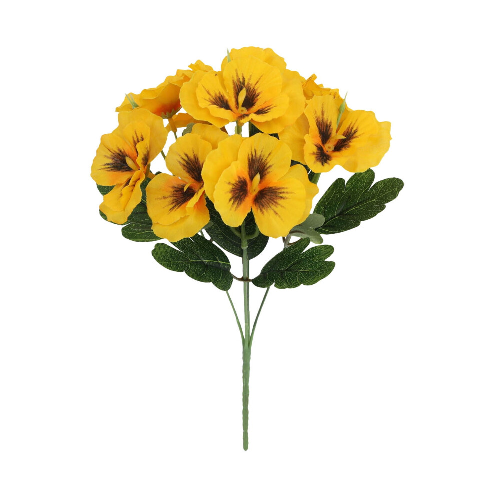 1 Bundles Outdoor Artificial Flowers, UV-Resistant Artificial Pansies, Outdoor Silk Flowers for Garden, Planter, Patio, Porch, and Indoor Home Decor