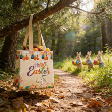 Osterhasen-Geschenktüten mit Henkeln – Wiederverwendbar, Vliesstoff