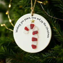 Sea Glass Friendship Heart Ornament – Handcrafted
