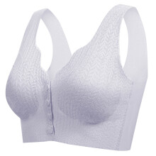 Damesbeha met knoopsluiting aan de voorkant, effen kleur, kant, dun model, ventilerend, grote maat, zonder beugel.