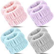 8pcs Microfiber Face Washing Wrist Bands, Absorbent Spa Wrist Towels for Women & Men, Compatible with Daily Face Cleansing