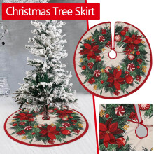 Jupe de sapin de Noël vintage, tapis de sapin de Noël pour décorations de fêtes de fin d'année et accessoires de décoration.