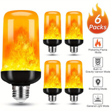 Ampoules LED effet flamme EASTIN (lot de 2/4/6/8/10), 4 modes de clignotement, capteur de gravité intégré, effet flamme dynamique en cas