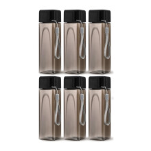 6-Pack 500 ml Rectangular Plastic Water Bottles