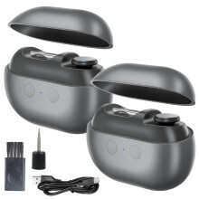 Cortador e polidor de unhas Imwing Easyclip 2 em 1 com luz LED – Seguro para idosos, adultos, crianças e bebês (2 unidades/cinza), compatível
