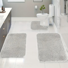 Lot de 3 tapis d'intérieur en peluche douce, tapis de luxe moderne en peluche, absorbants, antidérapants et antitaches, adaptés à la salle de
