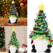 Arbre à gnomes lumineux en céramique 15 cm avec 60 LED