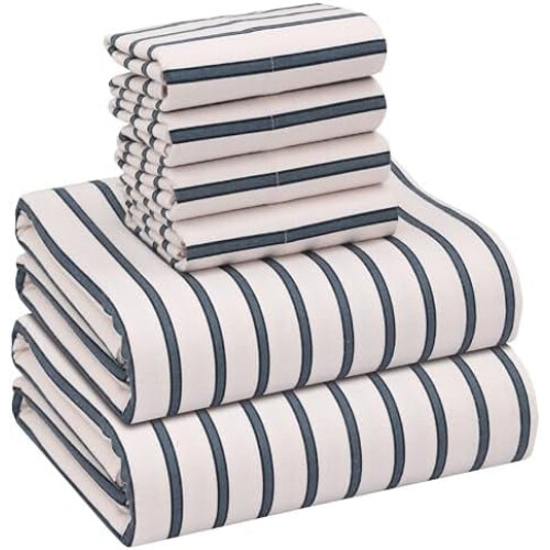 100% Cotton Flannel Sheet Set Queen 6-Piece