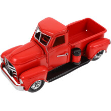 Vintage Decor Christmas Truck Miniature Pickup Table Centerpieces Farmhouse Red Iron Classic Cars