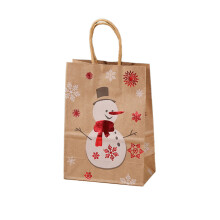Sacs cadeaux de Noël en papier kraft, petits sacs cadeaux de Noël avec poignées, pour les cadeaux et les présents de Noël