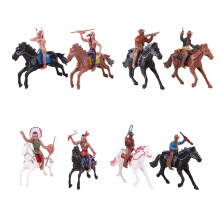 Conjunto de 8 figuras de vaqueros del oeste, figuras de acción de indios y figuras de equitación.