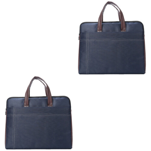 2Pcs Business File Folder Bags Durable Canvas Document Bag with Handle 2