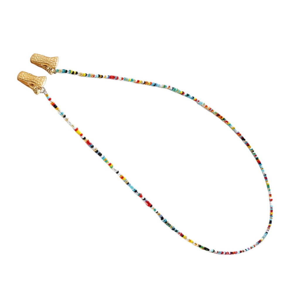 Beaded Eyeglass Chain Clip Glasses Cord Anti-skid Glasses Chain 70cm Colorful