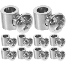 OUNONA 10Pcs Cable Clip Fasteners Stainless Steel Wire Rope Clamps Silver Clips for Deck and Railing