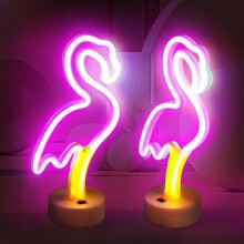 Pink Heart LED Neon Light Sign – Battery or USB Powered