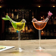 Bird-Shaped Transparent Lead-Free Glass High Shelf Cocktail Glass for Bar & Home Party