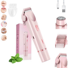 Dermave Trimmer 2.0, 2-in-1 IPX7 Waterproof Wet/Dry Bikini & Facial Trimmer with Dual-Head Design (Pink)