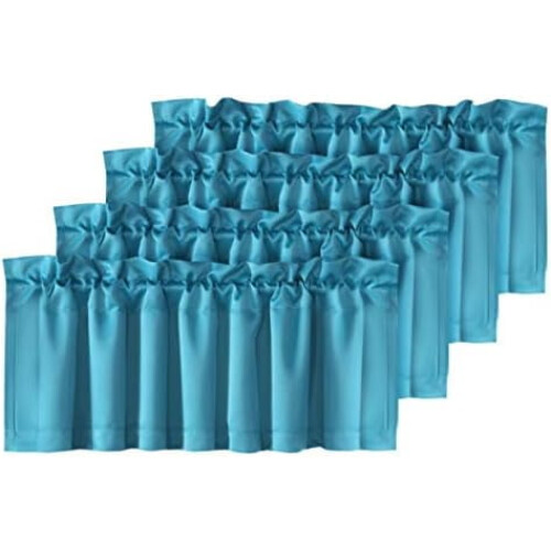 Blackout Valances 52" W x 18" L – 4 Pack Turquoise Blue