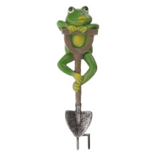 Figura decorativa de rana de resina para jardín OUNONA, adorno de rana para exteriores.