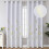 Greyish White Blackout Curtains 52x84 in, Polyester, Gold 1
