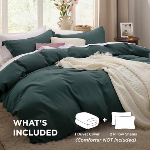 Σετ παπλωματοθήκης Forest Green Cotton-Like 3 τεμάχια 1