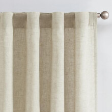 Beige Linen Blend Curtains 50 x 84 in, 2 Panels
