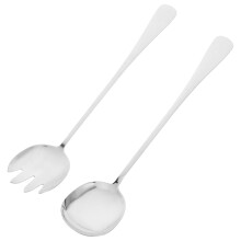 1 Set Slotted Serving Spoons And Salad Forks Stainless Steel Buffet Utensils Set Long Handle Metal Spoons Forks For Cooking
