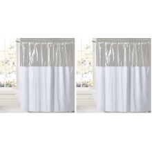 Rideau de douche en vinyle de calibre 10 avec partie supérieure transparente, 84 po de long x 72 po de large, blanc (paquet de 2)
