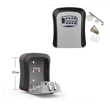 Wall-Mounted Aluminum Key Lock Box, Weatherproof 4-Digit Combo, Indoor/Outdoor Use, Compatible with Standard Keys