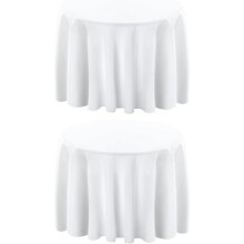 White Polyester Tablecloth 90x156 in Rectangular