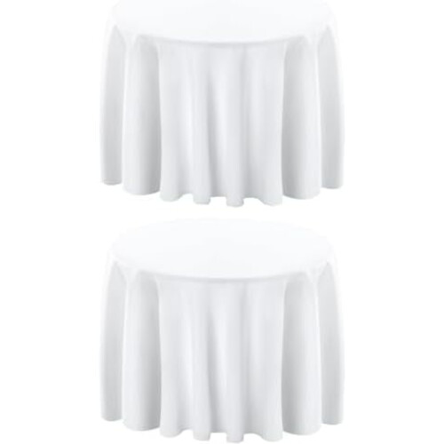 White Polyester Tablecloth 90x156 in Rectangular