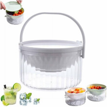 30oz Chilled Serving Bowl with Lid & Detachable Ice Pack – Dishwasher Safe, Compatible with Cold Pasta/Fruit/Dessert – 7.02"x7.8"