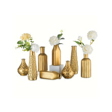 Gold Glass Bud Vases Bulk Pack – Vintage Bottle Style