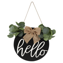 Tineasur Black Wooden Front Door Hanging Welcome Sign Home Decoration
