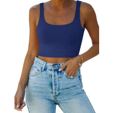 Tanktop für Damen, eckiger Ausschnitt, ärmellos, trendig, sexy, figurbetont, Sommer-Yoga-Top