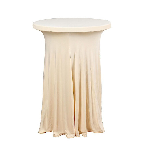 Nappe de table basse beige BalsaCircle, drapés ondulés naturels, nappe en spandex pour réception 2