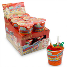 Crazy Candy Factory Gummy Noodles 12x63g - Fun Jelly Fruit Strings Bulk Box