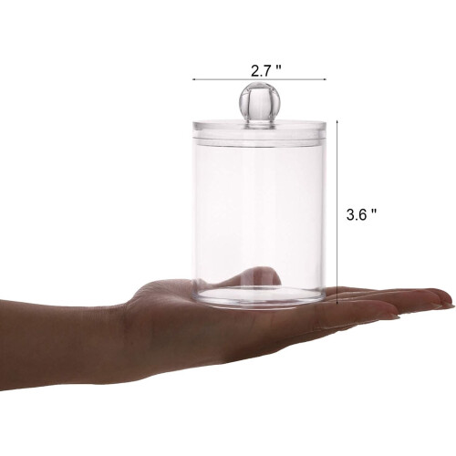 3er- oder 4er-Packung Wattestäbchen-/Wattestäbchen-/Wattestäbchenhalter, Wattestäbchen-Apothekerdose, transparenter Behälterspender für 1